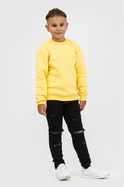 Світшот дитячий для хлопчика жовтий утеплений RAY BASIC KIDS K0303