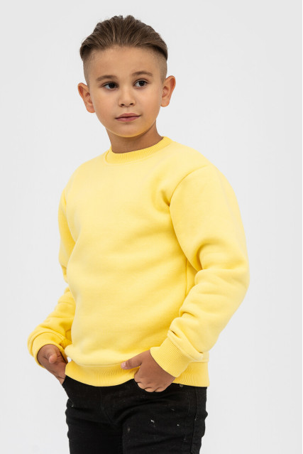 Світшот дитячий для хлопчика жовтий утеплений RAY BASIC KIDS K0303