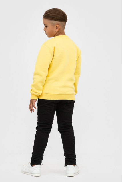 Світшот дитячий для хлопчика жовтий утеплений RAY BASIC KIDS K0303