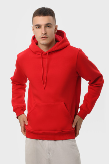 Худи  мужское    красное утепленное RAY BASIC U0401 UNISEX