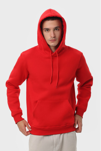 Худи  мужское    красное утепленное RAY BASIC U0401 UNISEX