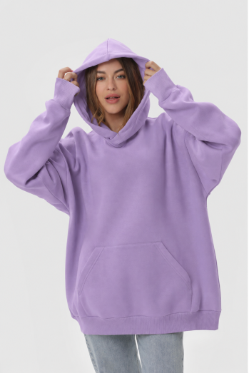  Худи оверсайз женское лиловое утеплённое RAY OVERSIZE U0404 UNISEX