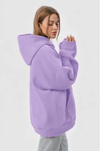  Худи оверсайз женское лиловое утеплённое RAY OVERSIZE U0404 UNISEX