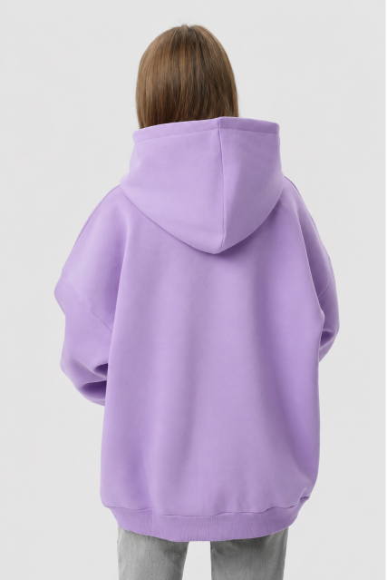 Худи оверсайз женское лиловое утеплённое RAY OVERSIZE U0404 UNISEX