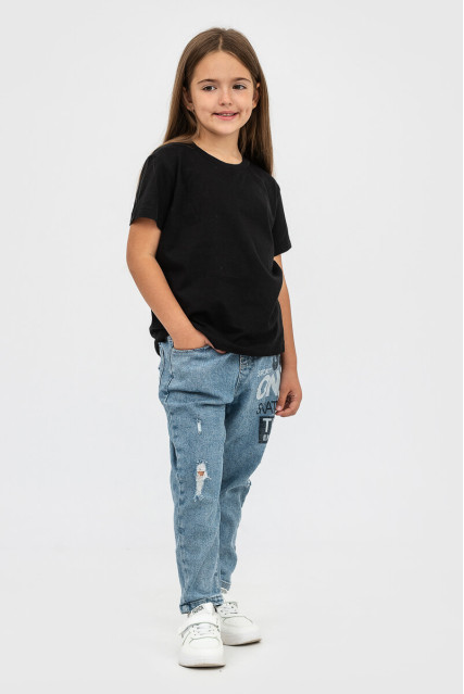 Футболка детская для девочки чёрная STEDMАN CLASSIC-T KIDS