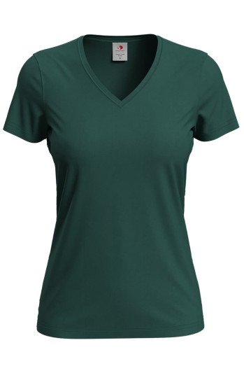 Футболка жіноча темно-зелена STEDMАN Classic-T V-neck 