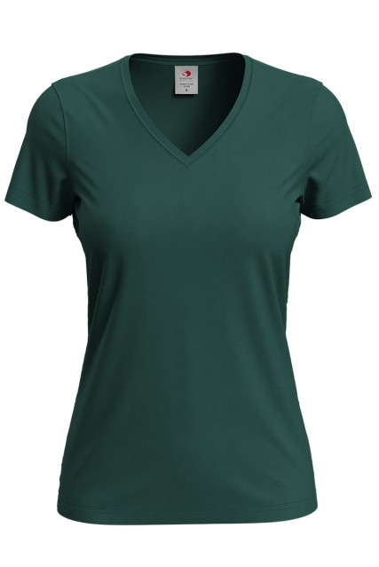 Футболка жіноча темно-зелена STEDMАN Classic-T V-neck