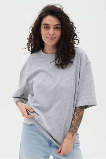 Футболка оверсайз жіноча сірий меланж RAY OVERSIZE U0104 UNISEX