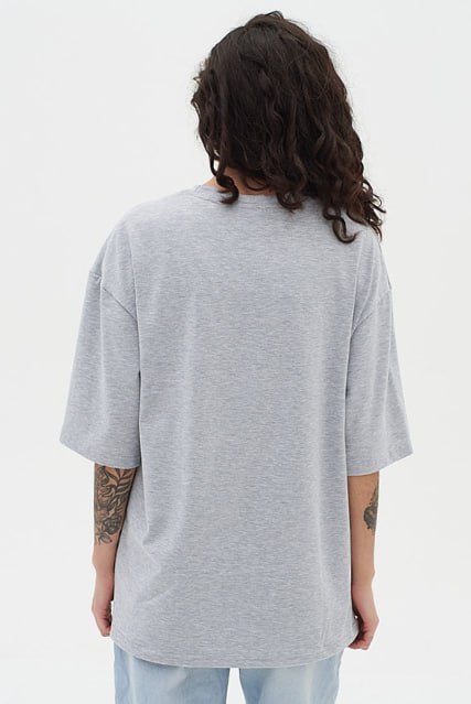 Футболка оверсайз женская серый меланж RAY OVERSIZE U0104 UNISEX