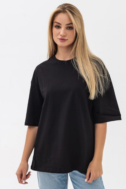 Футболка оверсайз женская чёрная RAY OVERSIZE U0104 UNISEX