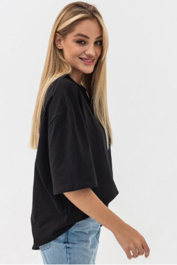 Футболка оверсайз женская чёрная RAY OVERSIZE U0104 UNISEX
