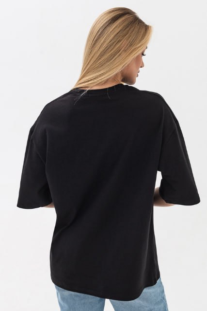 Футболка оверсайз женская чёрная RAY OVERSIZE U0104 UNISEX