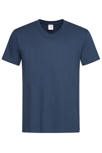 Футболка чоловіча темно-синя STEDMАN CLASSIC-T V-NECK