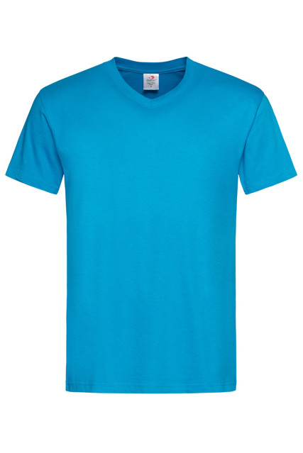 Футболка чоловіча бірюзова STEDMАN CLASSIC-T V-NECK