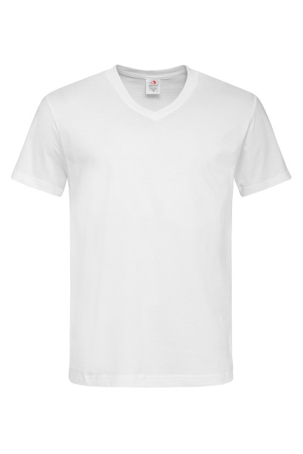Футболка чоловіча біла STEDMАN CLASSIC-T V-NECK