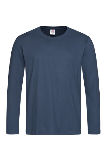 Футболка чоловіча з довгим рукавом темно-синя STEDMАN Classic-T Long Sleeve 