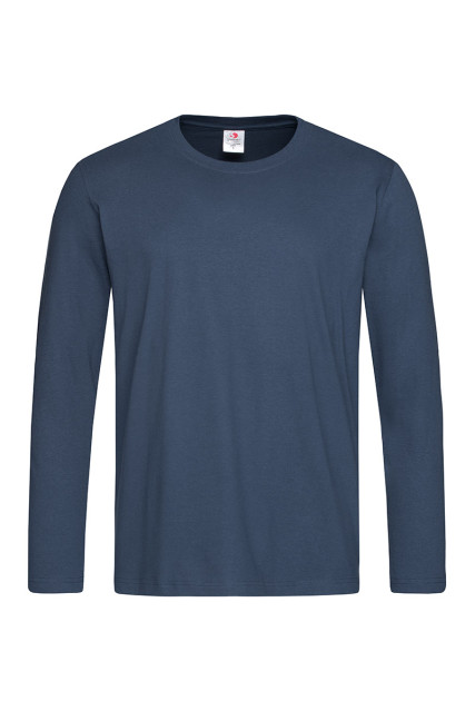 Футболка чоловіча з довгим рукавом темно-синя STEDMАN Classic-T Long Sleeve