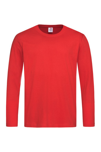 Футболка мужская с длинным рукавом красная STEDMАN Classic-T Long Sleeve