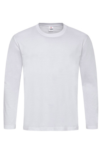 Футболка чоловіча з довгим рукавом біла STEDMАN Classic-T Long Sleeve