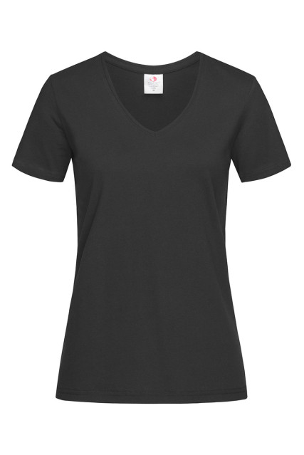 Футболка жіноча чорна STEDMАN Classic-T V-neck