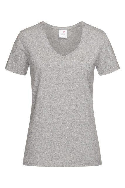 Футболка жіноча сірий меланж STEDMАN CLASSIC-T V-NECK