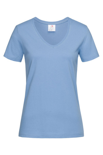 Футболка жіноча блакитна STEDMАN CLASSIC-T V-NECK