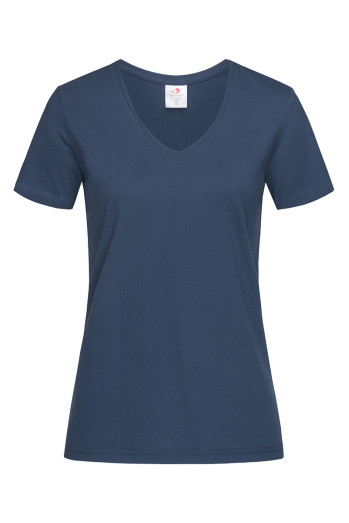 Футболка жіноча темно-синя STEDMАN CLASSIC-T V-NECK