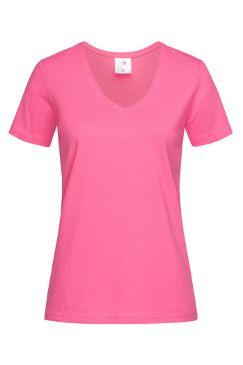 Футболка жіноча рожева STEDMАN CLASSIC-T V-NECK