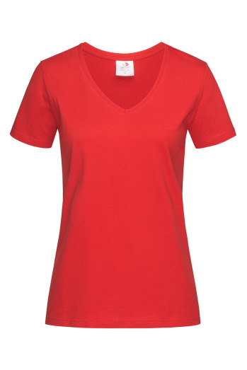 Футболка женская  красная STEDMАN Classic-T V-neck 