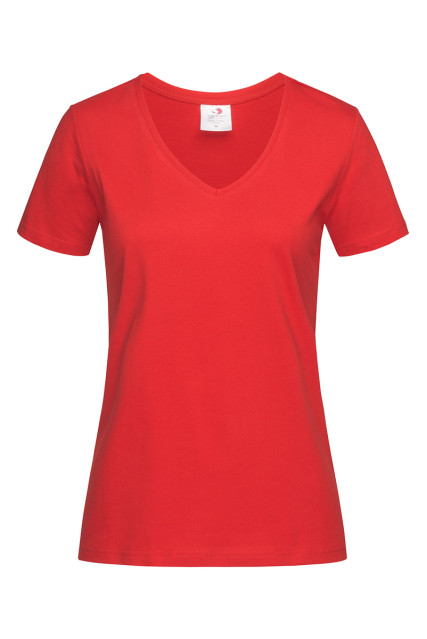 Футболка жіноча червона STEDMАN CLASSIC-T V-NECK