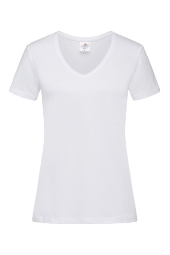 Футболка жіноча біла STEDMАN Classic-T V-neck 