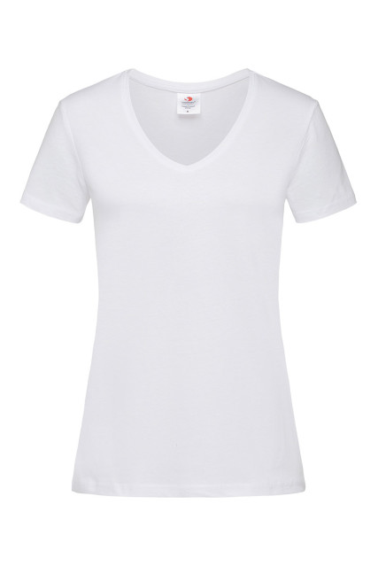 Футболка жіноча біла STEDMАN Classic-T V-neck