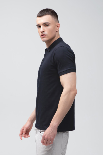 Футболка поло мужская чёрная STEDMAN LUX POLO