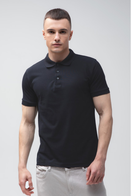 Футболка поло мужская чёрная STEDMAN LUX POLO