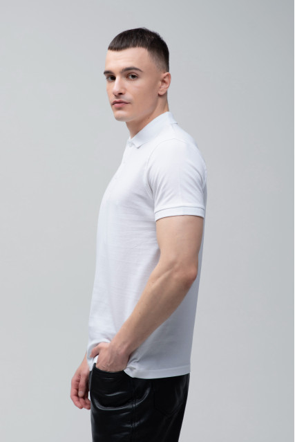 Футболка поло мужская белая STEDMAN LUX POLO