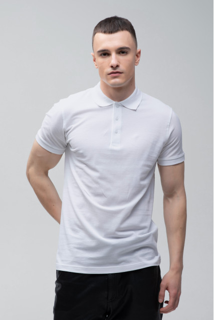 Футболка поло мужская белая STEDMAN LUX POLO