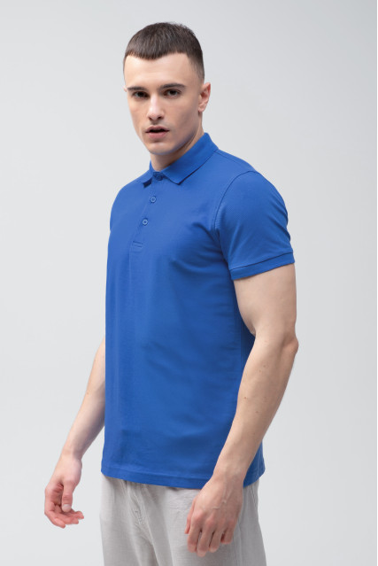 Футболка поло мужская васильковая STEDMAN LUX POLO