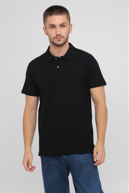 Футболка поло мужская чёрная STEDMAN POLO
