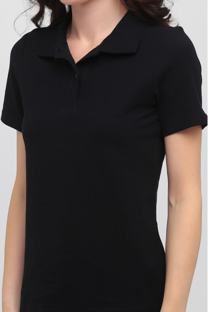 Футболка поло женская чёрная STEDMAN POLO