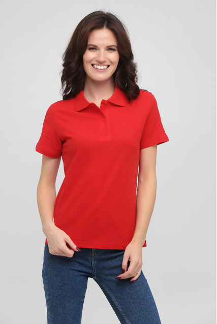 Футболка поло женская красная STEDMAN POLO