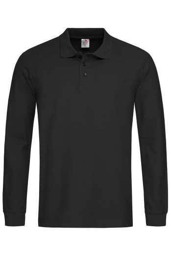 Футболка поло  мужская  чёрная STEDMАN Polo Long Sleeve 
