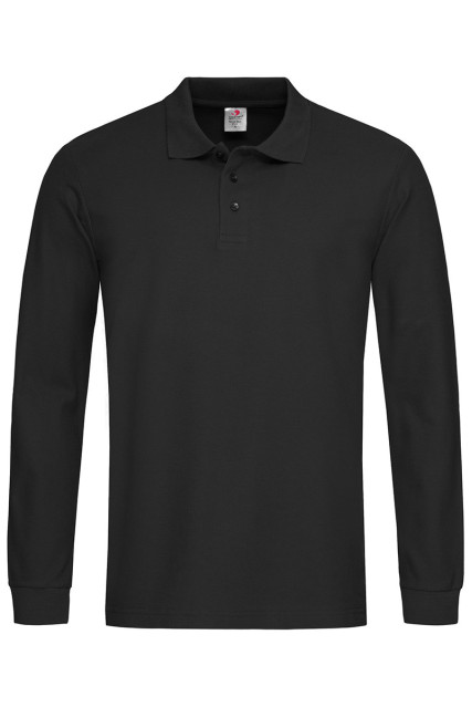 Футболка поло чоловіча чорна STEDMАN Polo Long Sleeve