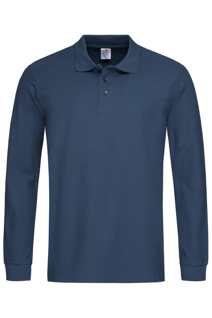 Футболка поло чоловіча темно синя STEDMАN Polo Long Sleeve