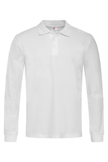 Футболка поло чоловіча біла STEDMАN Polo Long Sleeve 