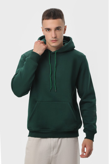 Худи  мужское    тёмно- зелёное утепленное RAY BASIC U0401 UNISEX