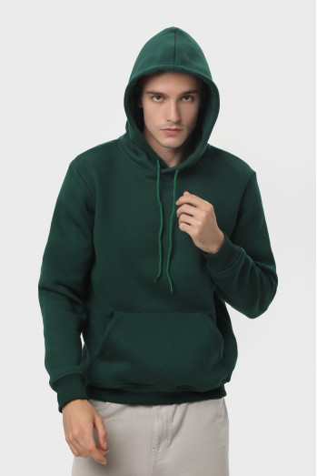 Худи  мужское    тёмно- зелёное утепленное RAY BASIC U0401 UNISEX