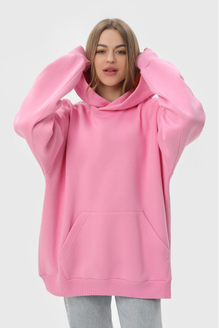 Худи оверсайз женское розовое утеплённое RAY OVERSIZE U0404 UNISEX