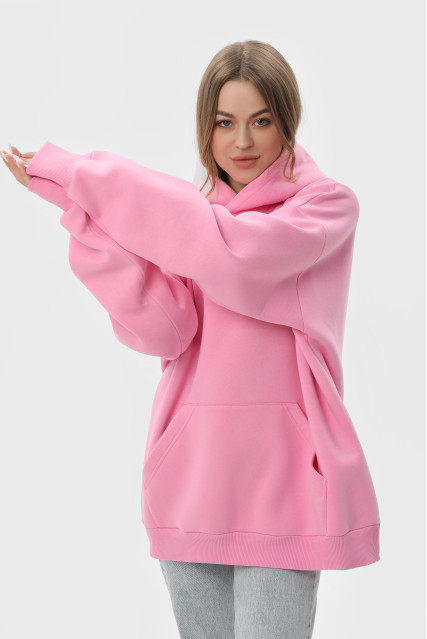 Худи оверсайз женское розовое утеплённое RAY OVERSIZE U0404 UNISEX