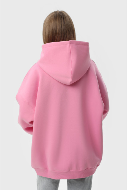 Худи оверсайз женское розовое утеплённое RAY OVERSIZE U0404 UNISEX