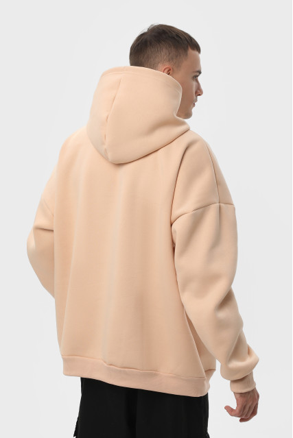Худи оверсайз мужское бежевое утеплённое RAY OVERSIZE U0404 UNISEX